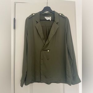L’Academie Dark Green Double Breasted Blouse